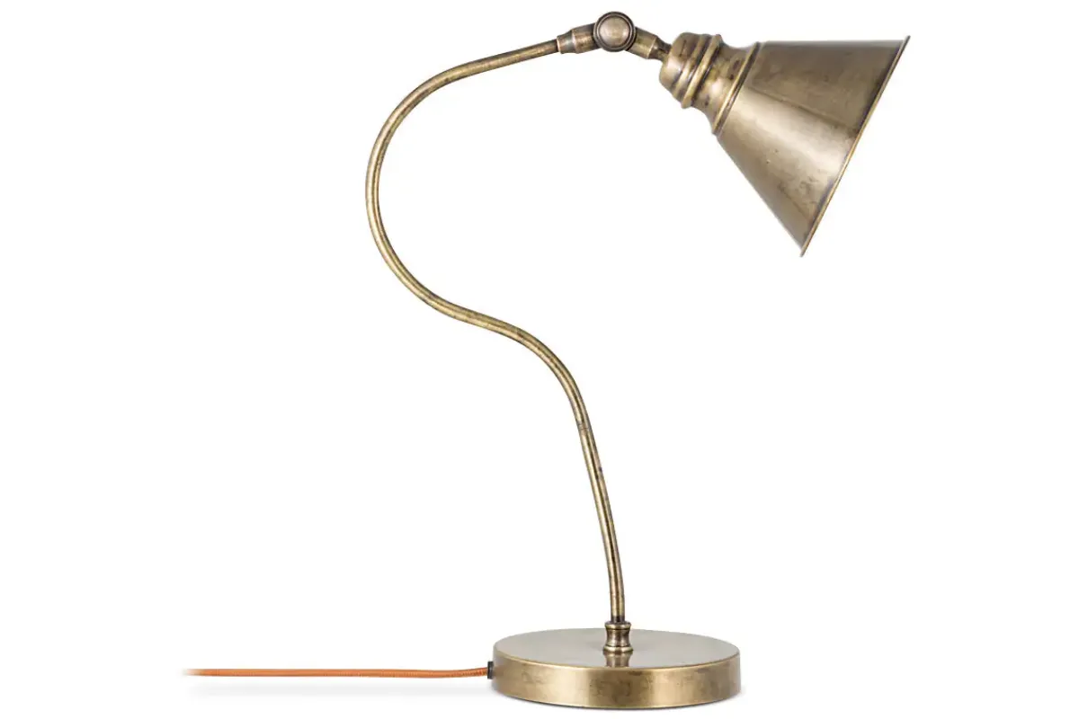 Desk Lamps^Nkuku Damba Desk Lamp - Antique Brass