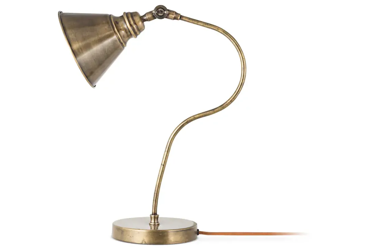 Desk Lamps^Nkuku Damba Desk Lamp - Antique Brass