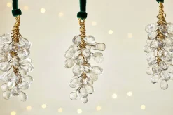 New Christmas|Bright Christmas^Nkuku Danvi Glass Drop Baubles - Brass & Clear (Set of 3)