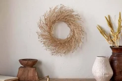 Wreaths & Garlands|New Christmas^Nkuku Danvi Glass Drop Wreath - Brass & Clear