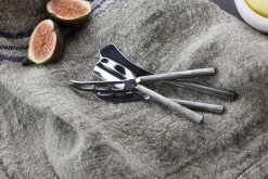 Serving Cutlery|Cheese Board & Knives^Nkuku Darsa Cheese Knife Set - Brushed Silver (Set of 4)