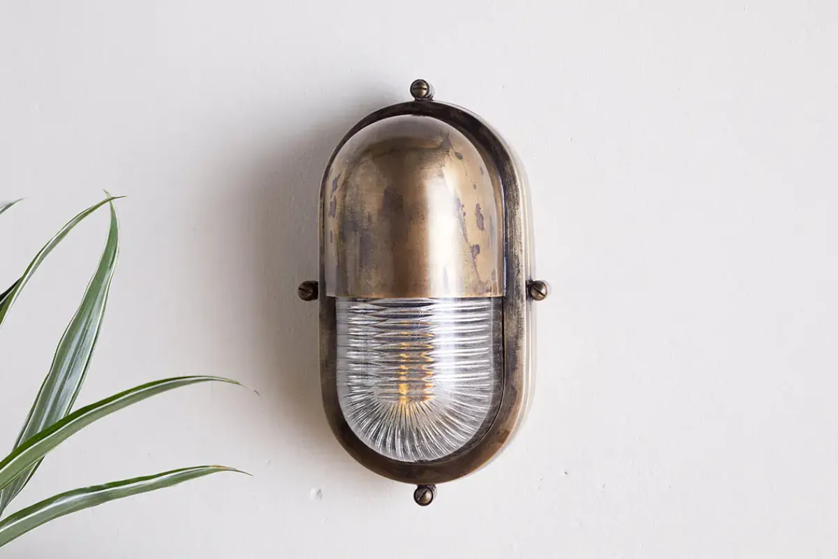 Outdoor Lights^Nkuku Denaya Outdoor Wall Lamp - Antique Brass