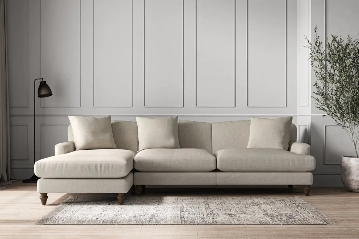 Sofa Collections^Nkuku Deni Grand Left Hand Chaise Sofa Brera Linen Natural
