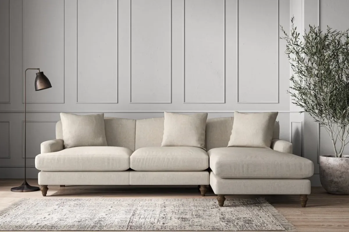 Sofa Collections^Nkuku Deni Large Right Hand Chaise Sofa Brera Linen Natural