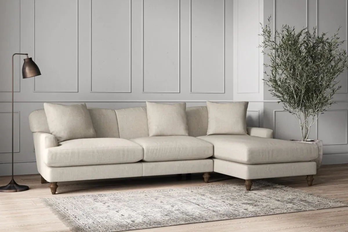 Sofa Collections^Nkuku Deni Large Right Hand Chaise Sofa Brera Linen Natural