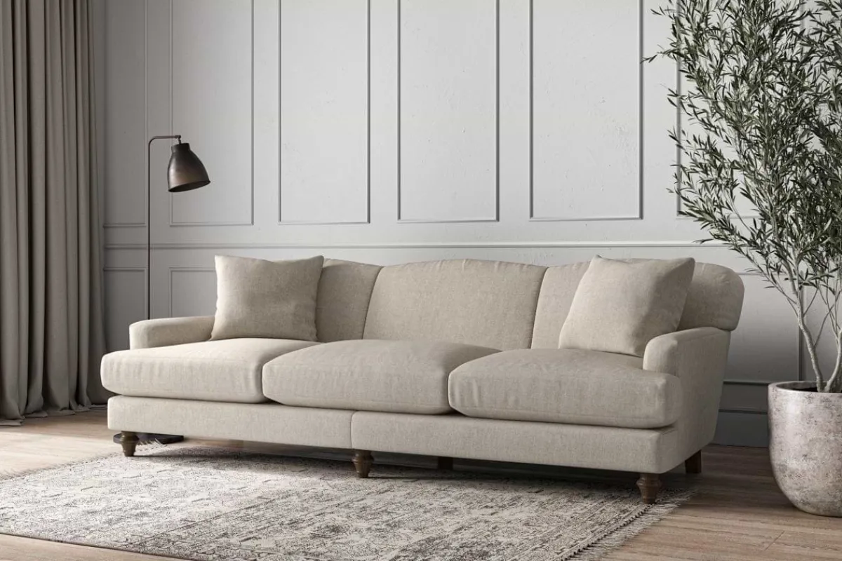 Sofa Collections^Nkuku Deni Super Grand Sofa Brera Linen Natural