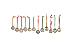 Baubles & Tree Decorations|Winter Berries^Nkuku Dew Drop Baubles - - (Set of 12) Antique Gold