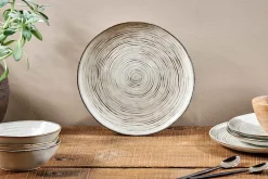 Plates^Nkuku Dhanuk Ceramic Dinner Plate - Cream