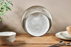 Plates^Nkuku Dhanuk Ceramic Dinner Plate - Cream