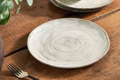 Plates^Nkuku Dhanuk Ceramic Dinner Plate - Cream