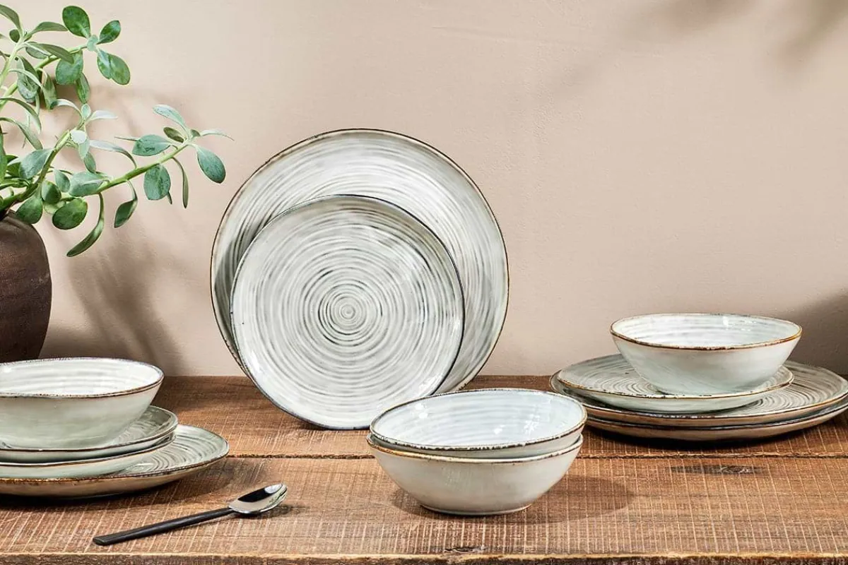 Plates^Nkuku Dhanuk Ceramic Side Plate - Cream