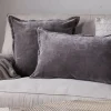 Bedroom Textiles|Cushions^Nkuku Dhara Velvet Cushion Cover - Charcoal