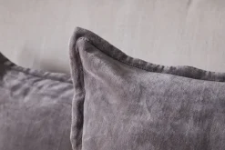 Bedroom Textiles|Cushions^Nkuku Dhara Velvet Cushion Cover - Charcoal