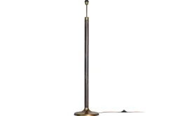 Floor Lamps^Nkuku Digha Wood & Metal Floor Lamp - Dark Stain & Antique Brass