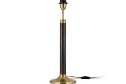 Table Lamps^Nkuku Digha Wood & Metal Table Lamp - Dark Stain & Antique Brass