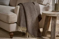 Bedroom Textiles|Blankets & Throws^Nkuku Dilli Wool Throw - Dark Brown