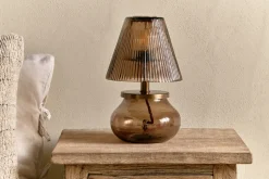 Table Lamps|Bedroom^Nkuku Dimalai Recycled Glass Table Lamp - Brown Smoke