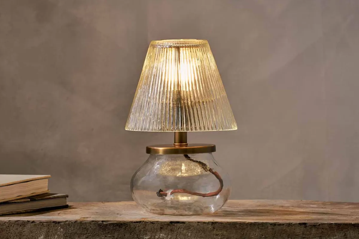 Table Lamps^Nkuku Dimalai Recycled Glass Table Lamp - Clear