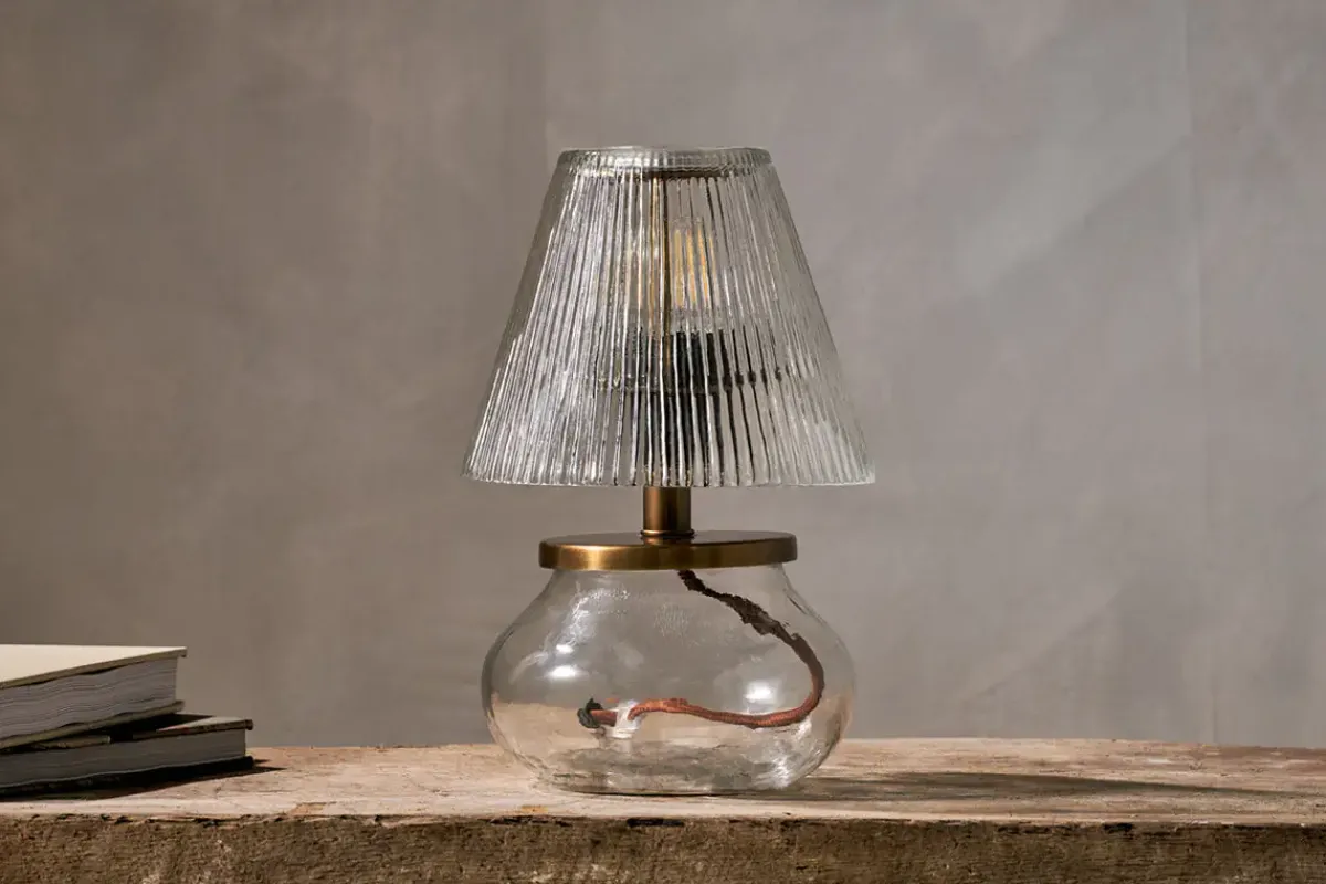Table Lamps^Nkuku Dimalai Recycled Glass Table Lamp - Clear