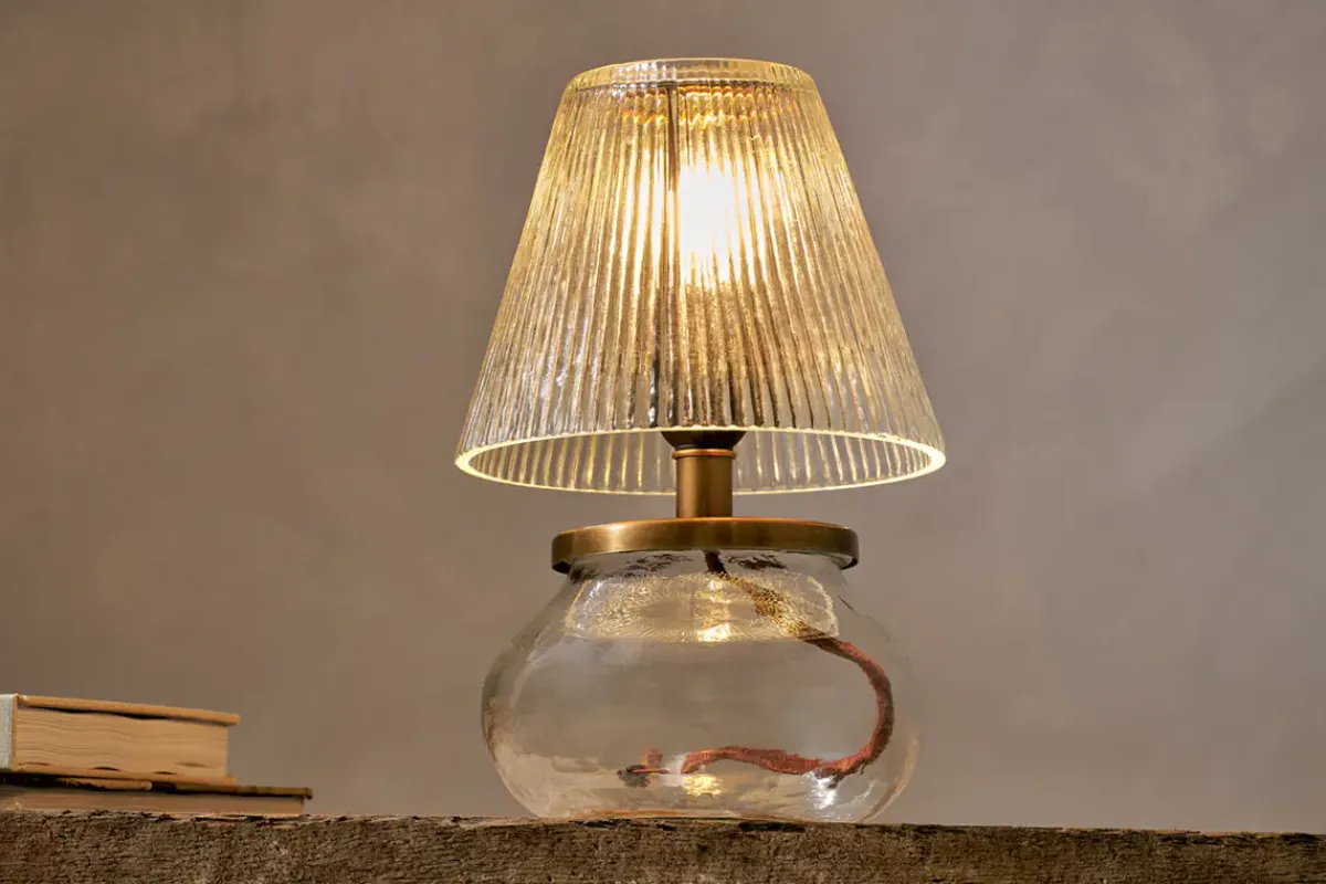 Table Lamps^Nkuku Dimalai Recycled Glass Table Lamp - Clear
