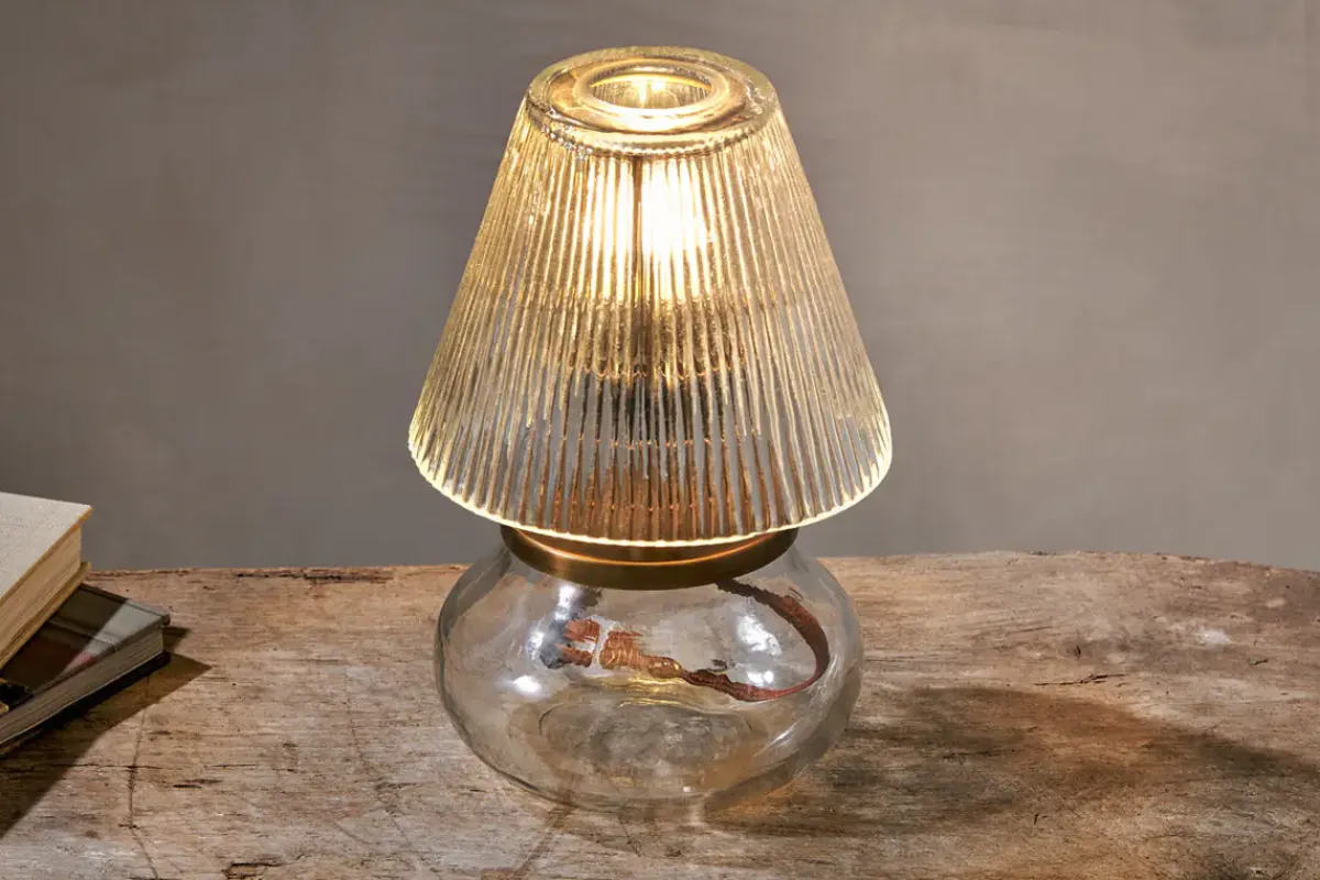 Table Lamps^Nkuku Dimalai Recycled Glass Table Lamp - Clear