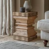 Living|Beside Tables^Nkuku Disha Carved Mango Wood Side Table - Natural
