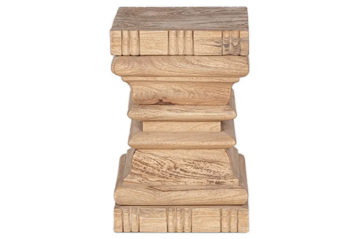 Living|Beside Tables^Nkuku Disha Carved Mango Wood Side Table - Natural