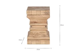 Living|Beside Tables^Nkuku Disha Carved Mango Wood Side Table - Natural