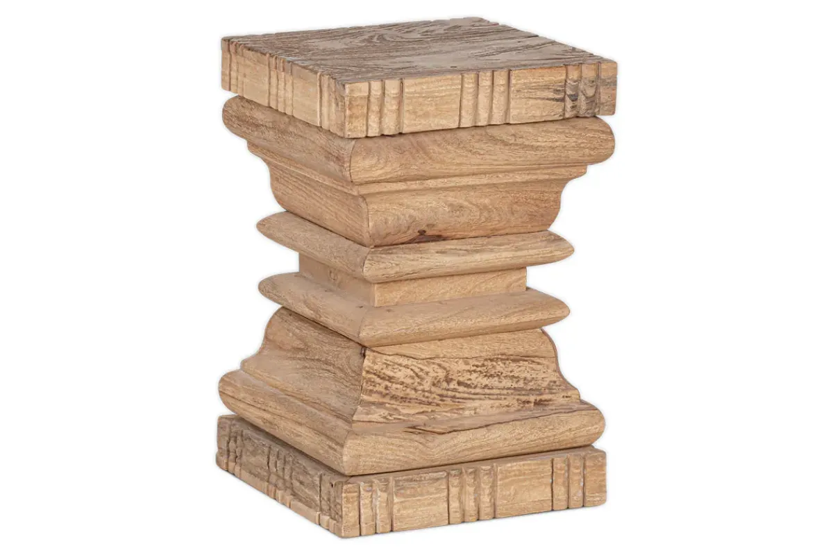 Living|Beside Tables^Nkuku Disha Carved Mango Wood Side Table - Natural