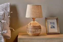 Bedside Lamps|Table Lamps^Nkuku Drisana Mango Wood Bedside Table Lamp