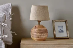 Bedside Lamps|Table Lamps^Nkuku Drisana Mango Wood Bedside Table Lamp