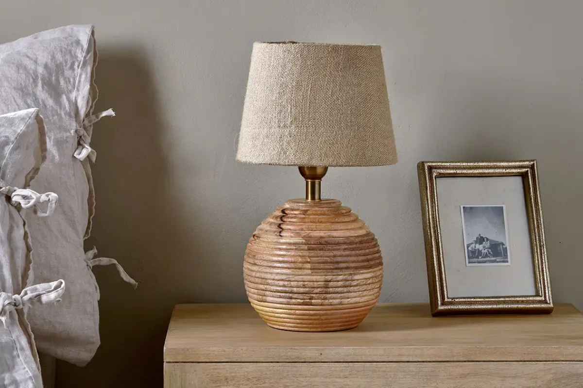 Bedside Lamps|Table Lamps^Nkuku Drisana Mango Wood Bedside Table Lamp