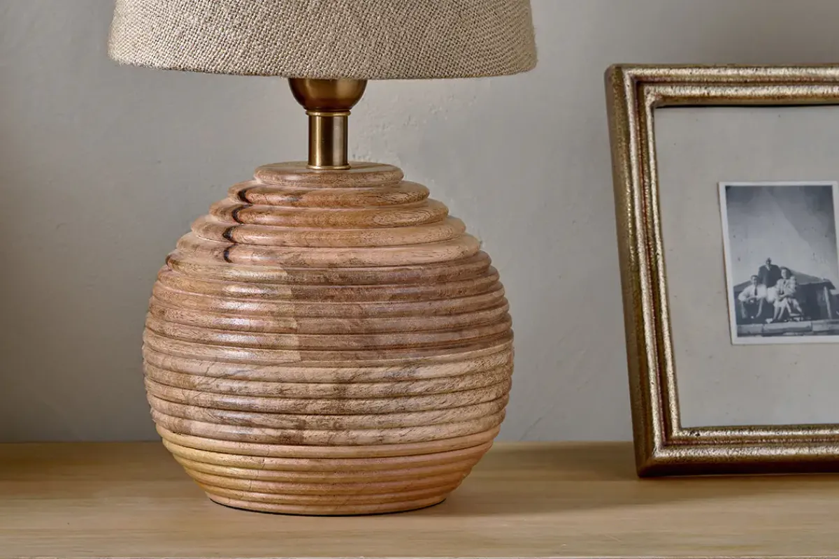 Bedside Lamps|Table Lamps^Nkuku Drisana Mango Wood Bedside Table Lamp