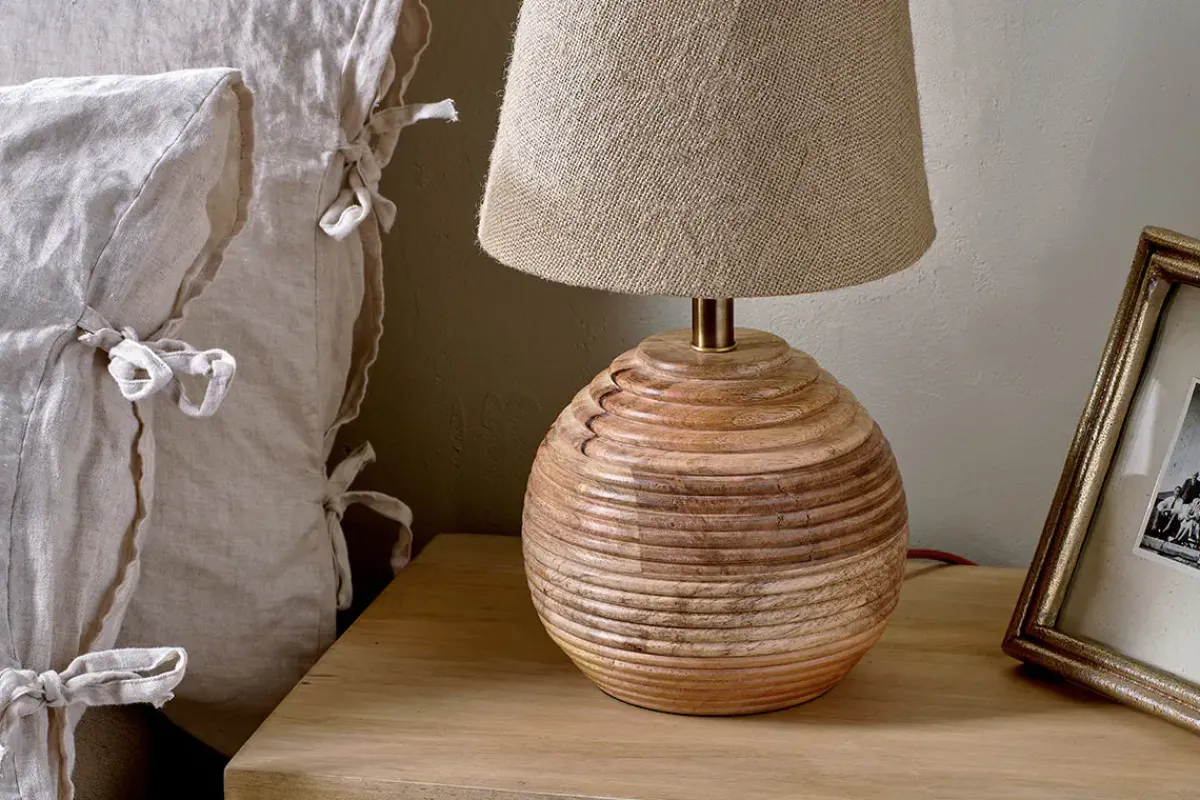 Bedside Lamps|Table Lamps^Nkuku Drisana Mango Wood Bedside Table Lamp