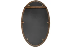 Round Mirrors|Wall Mirrors^Nkuku Drishti Oval Iron Mirror - Antique Black - Small