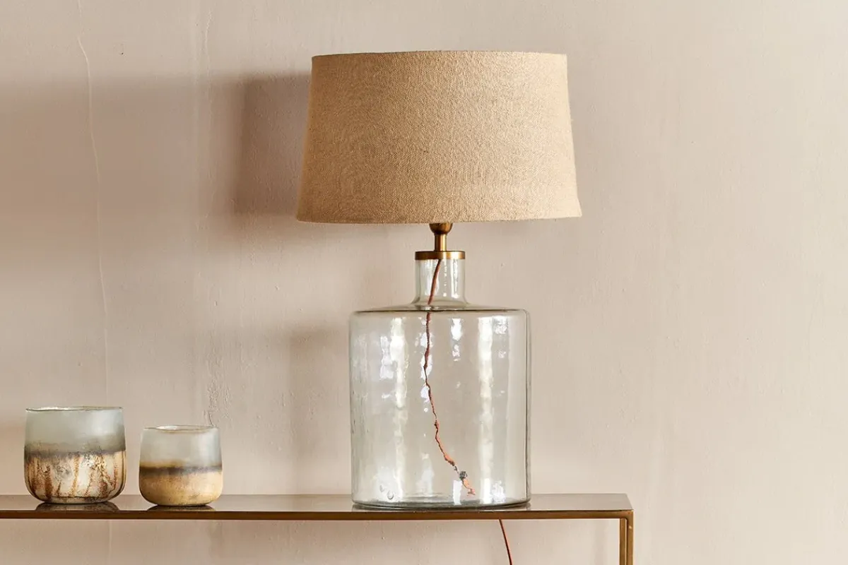 Bedside Lamps|Table Lamps^Nkuku Edina Recycled Glass Table Lamp - - Large Clear