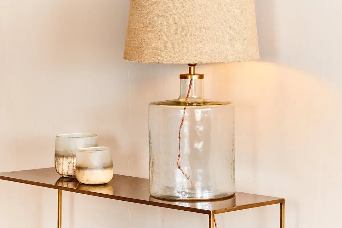 Bedside Lamps|Table Lamps^Nkuku Edina Recycled Glass Table Lamp - - Large Clear