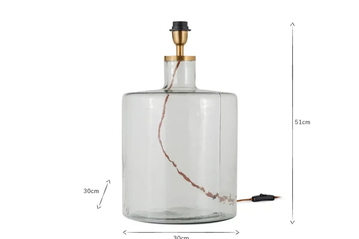 Bedside Lamps|Table Lamps^Nkuku Edina Recycled Glass Table Lamp - - Large Clear