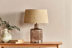 Bedside Lamps|Table Lamps^Nkuku Edina Recycled Glass Table Lamp - - Small Smoke Brown