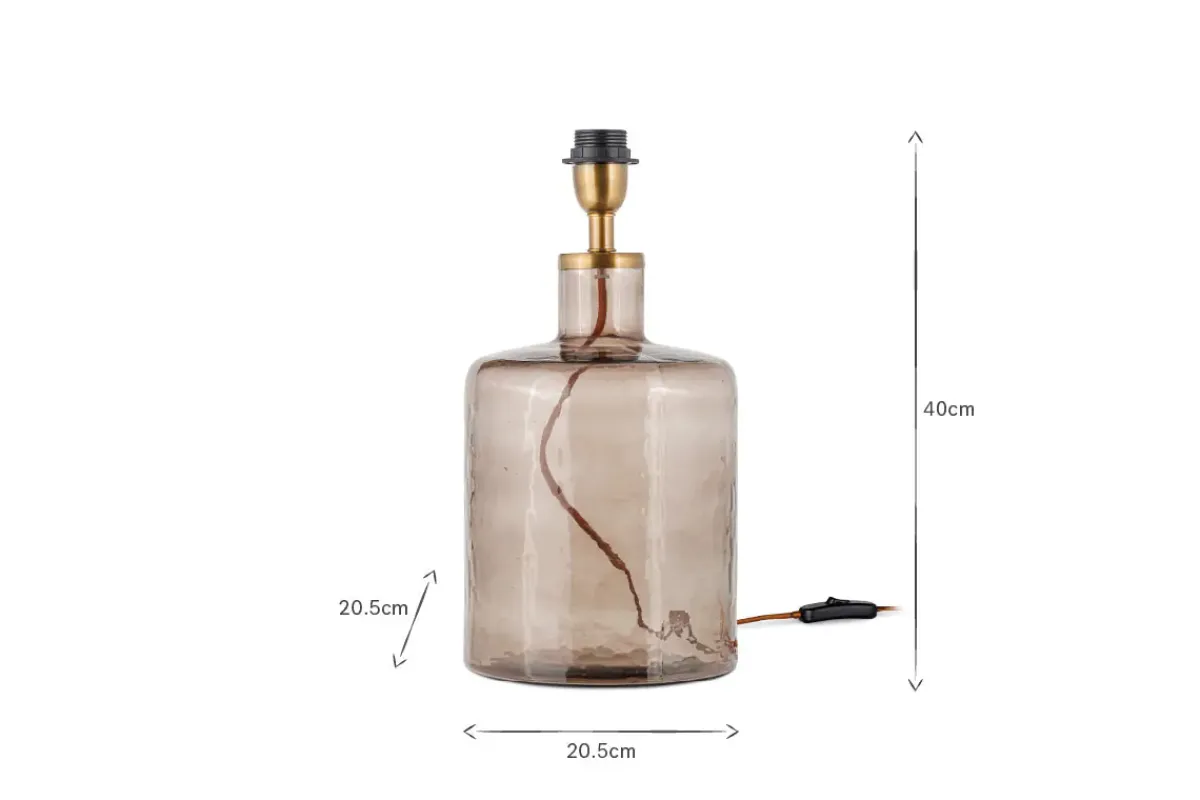 Bedside Lamps|Table Lamps^Nkuku Edina Recycled Glass Table Lamp - - Small Smoke Brown