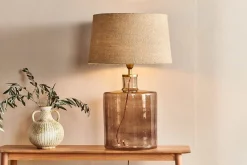 Bedside Lamps|Table Lamps^Nkuku Edina Recycled Glass Table Lamp - - Large Smoke Brown