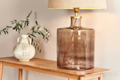 Bedside Lamps|Table Lamps^Nkuku Edina Recycled Glass Table Lamp - - Large Smoke Brown