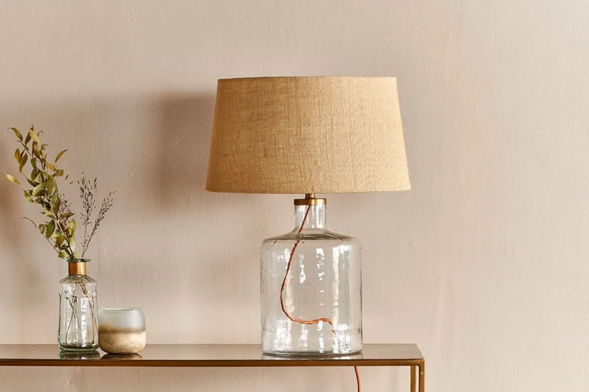 Bedside Lamps|Table Lamps^Nkuku Edina Recycled Glass Table Lamp - - Small Clear