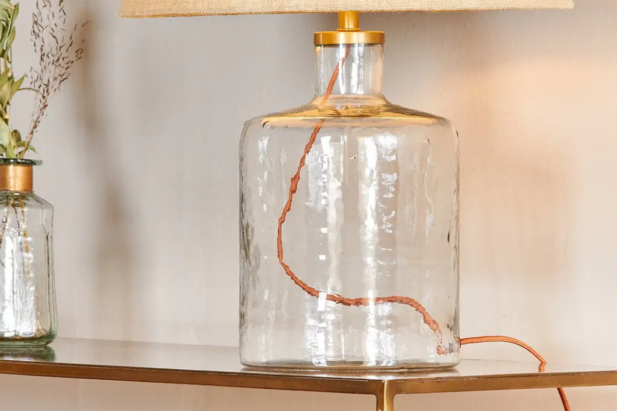 Bedside Lamps|Table Lamps^Nkuku Edina Recycled Glass Table Lamp - - Small Clear