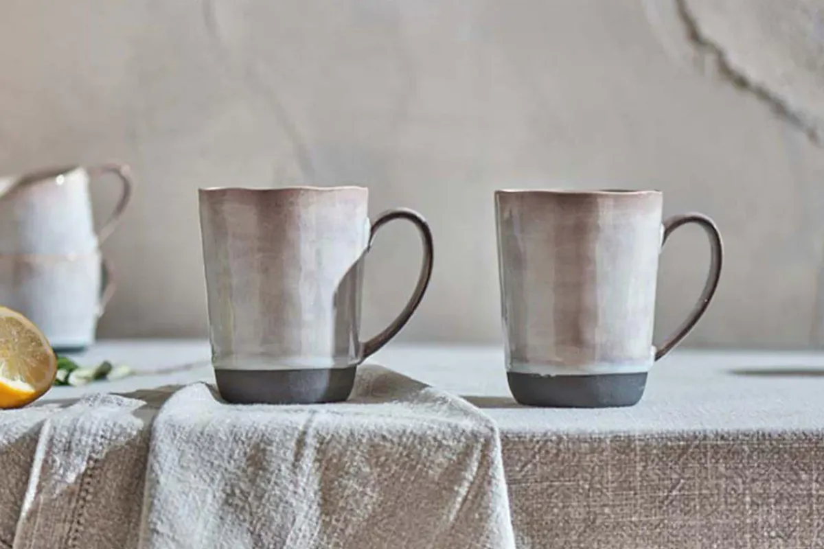 Mugs^Nkuku Edo Large Mug - (Set of 2) Slate