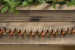 Wreaths & Garlands|Winter Berries^Nkuku Ekiti Bauble Garland - Antique Gold & Rust