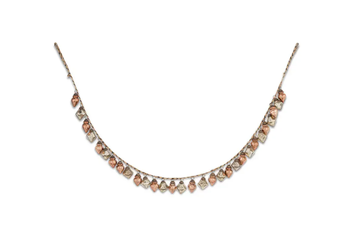 Wreaths & Garlands|Winter Berries^Nkuku Ekiti Bauble Garland - Antique Gold & Rust