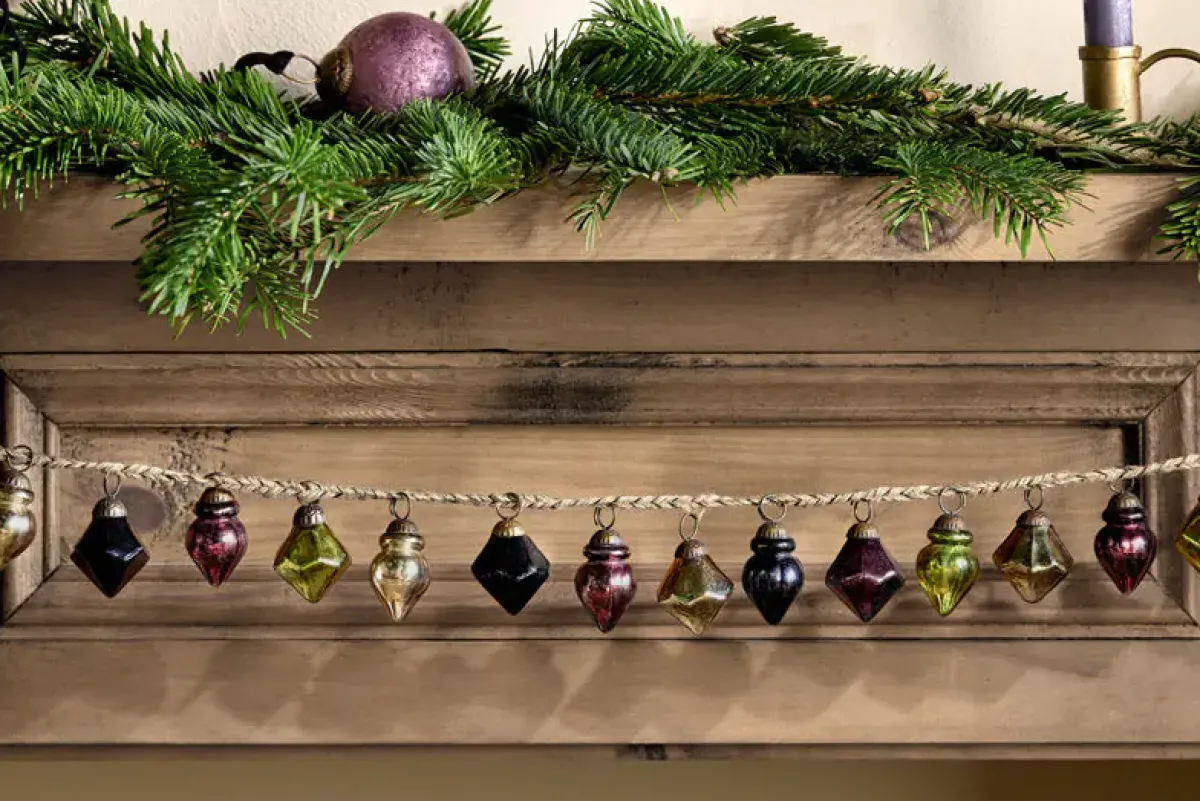 Wreaths & Garlands|Bright Christmas^Nkuku Ekiti Bauble Garland - Mixed Colour