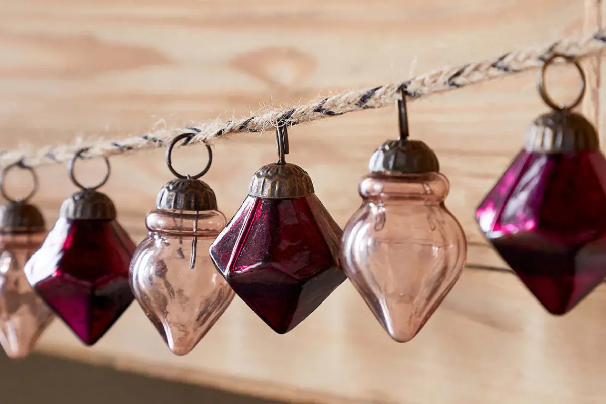 Baubles & Tree Decorations|New Christmas^Nkuku Ekiti Bauble Garland - Ruby & Copper
