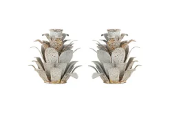 Christmas Table^Nkuku Elagalu Pine Cone Candle Holders - Zinc (Set of 2)